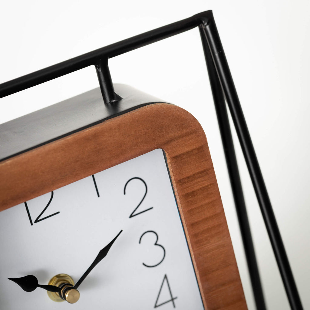 Modern Metal Framed Desk Clock