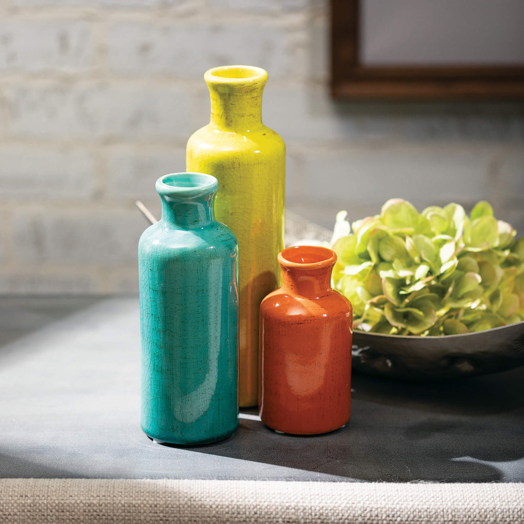 Colorful Bottle Vase Set Of 3 