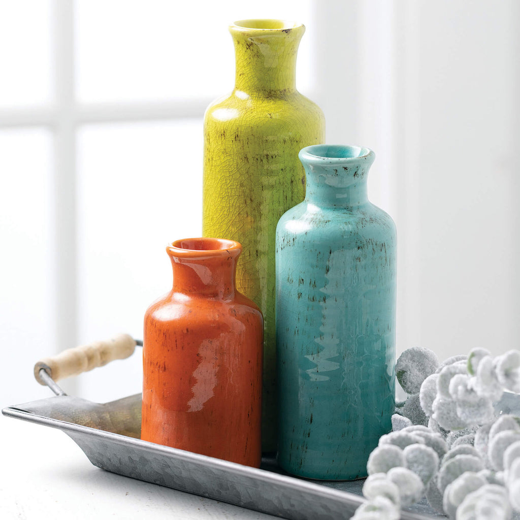 Colorful Bottle Vase Set Of 3 