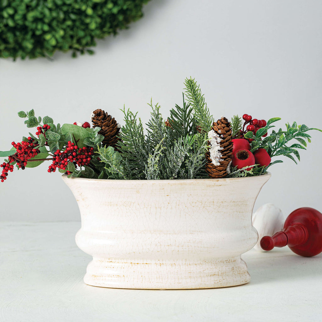 Ceramic Low Oval Planter      