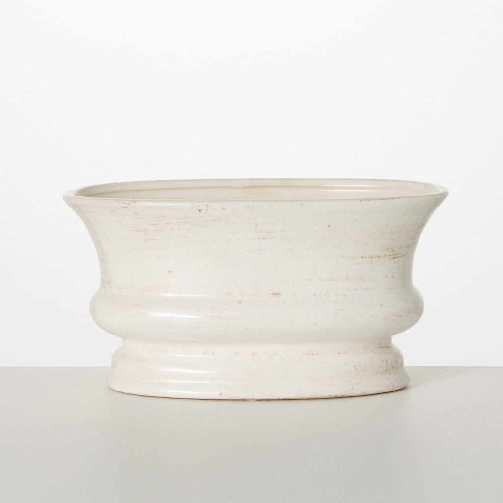 Ceramic Low Oval Planter      