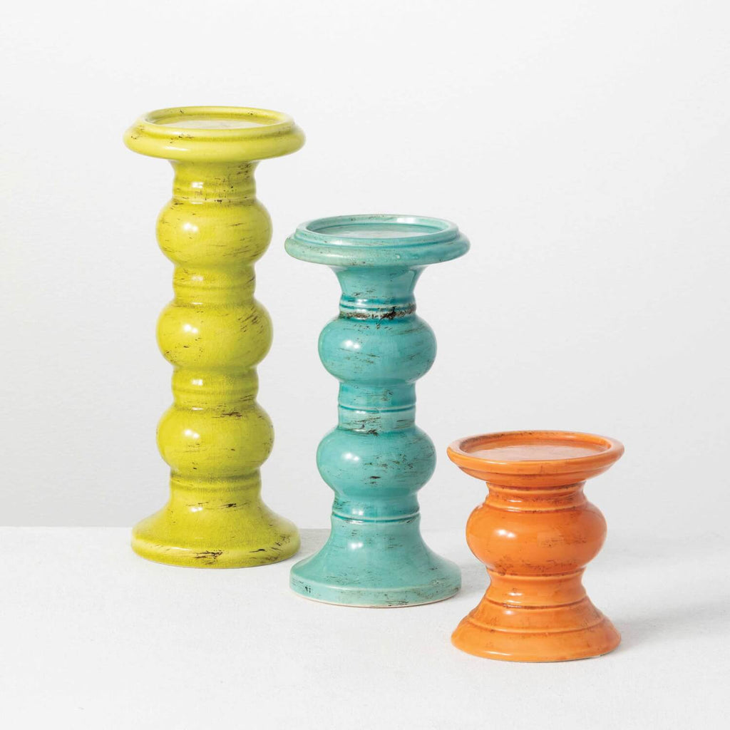 Pillar Candleholder Set Of 3  