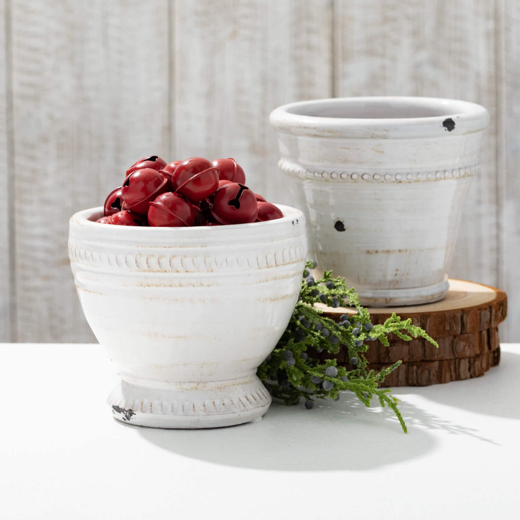 Glazed Ceramic Pot Set Of 3   