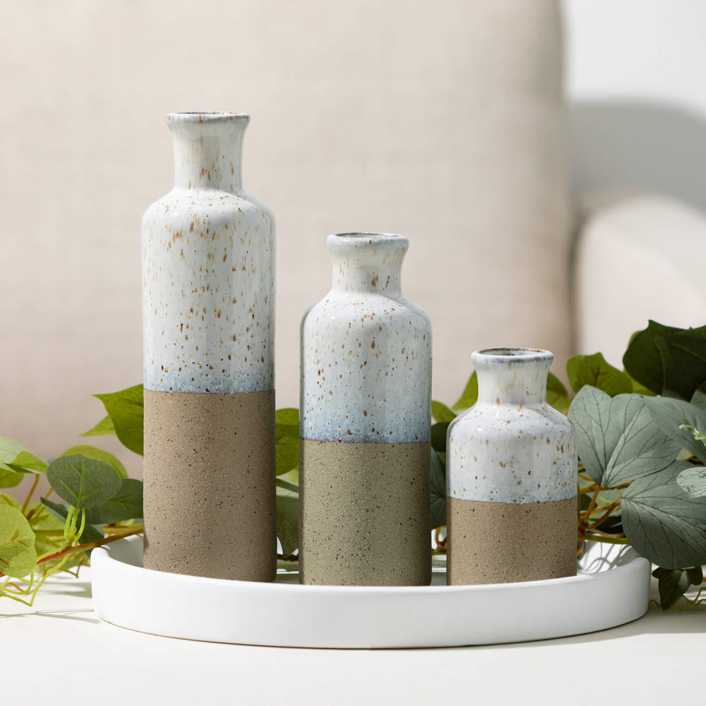 Two-Toned Bottle Vase Set Of 3