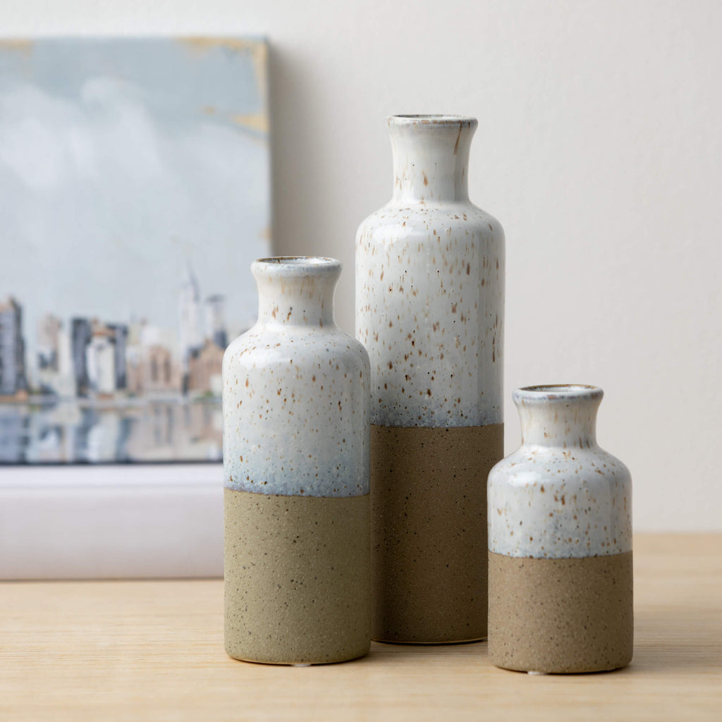 Two-Toned Bottle Vase Set Of 3