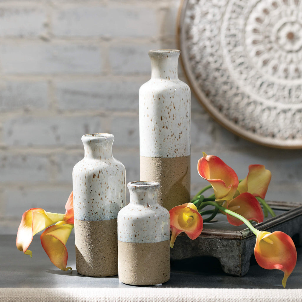 Two-Toned Bottle Vase Set Of 3