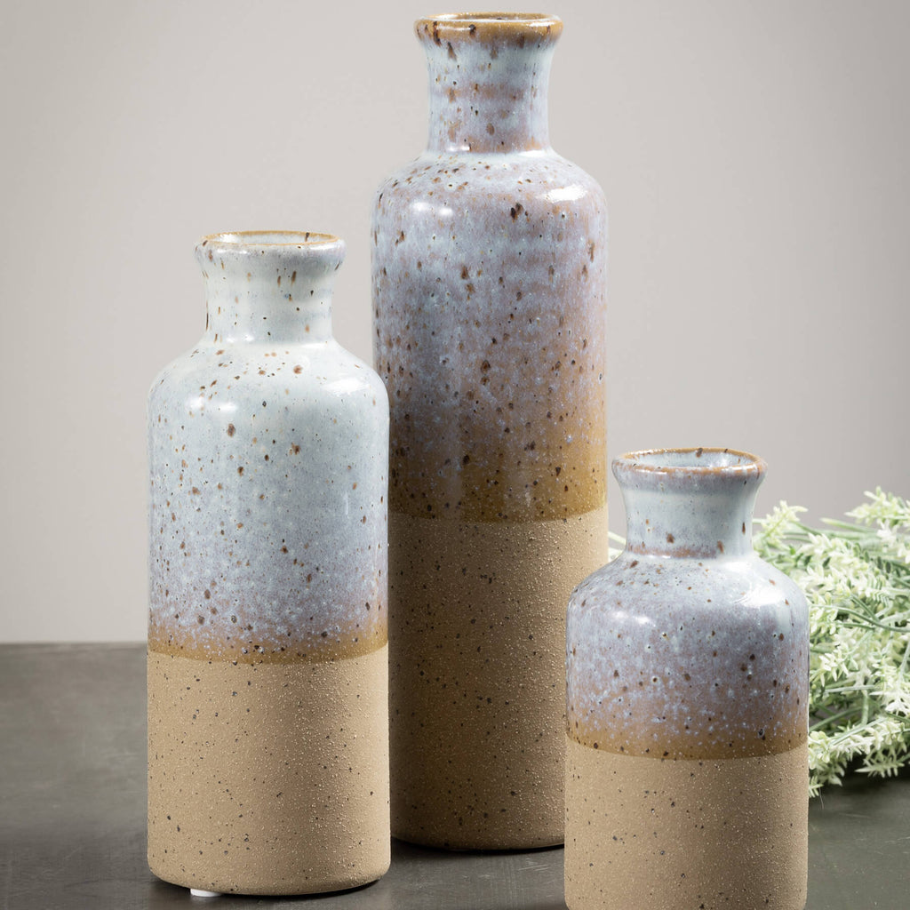 Two-Toned Bottle Vase Set Of 3