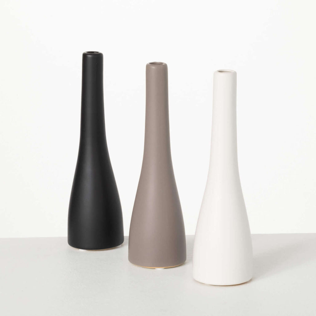 Neutral Slim Vase Set Of 3    