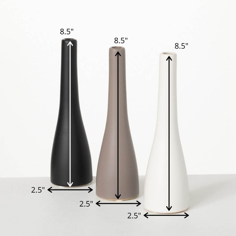 Neutral Slim Vase Set Of 3    