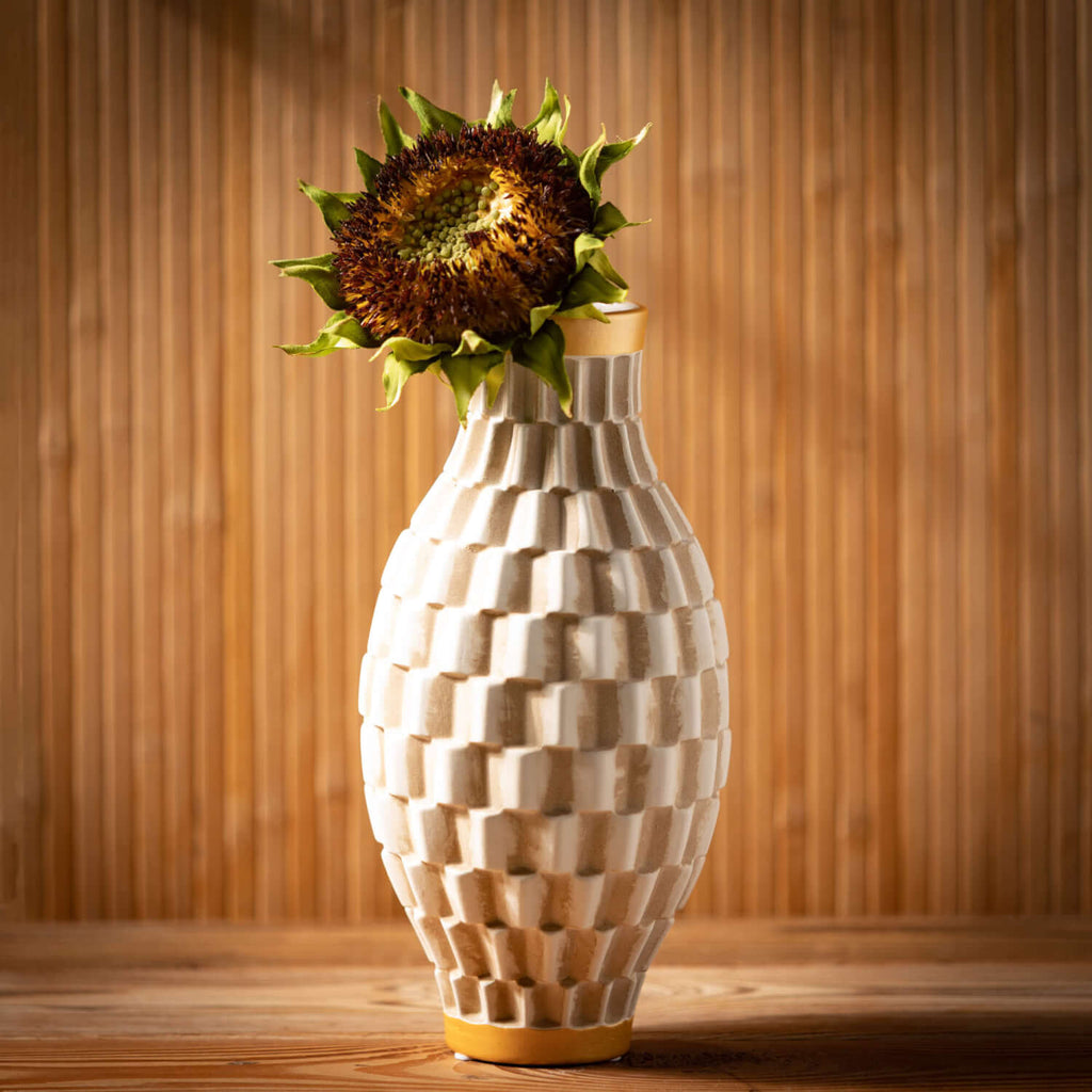 Geometric Gold Trimmed Vases  