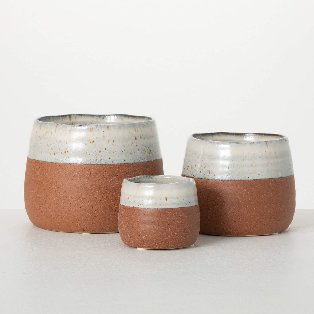 Desert Tone Glazed Planters   