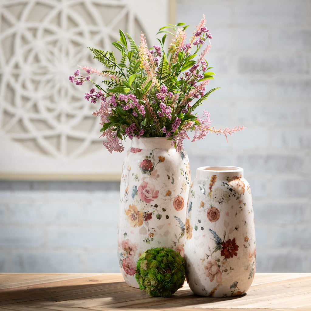 Elegant Blossom Pattern Vases 