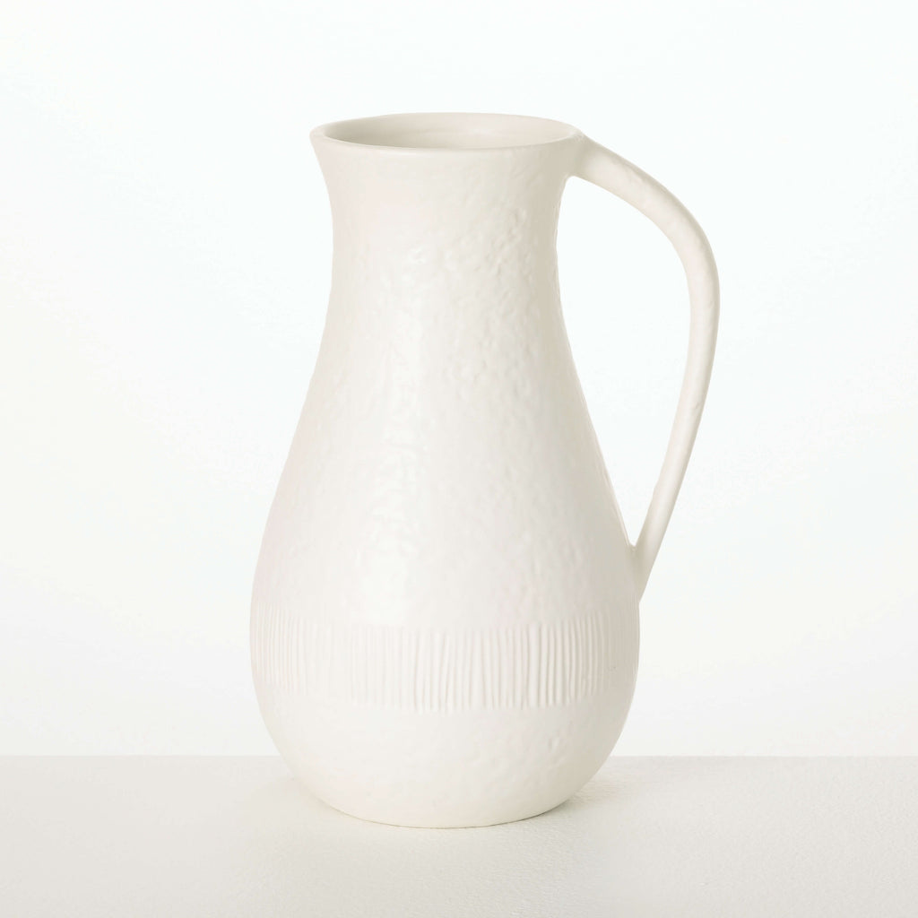 White Chiffon Stone Pitcher   