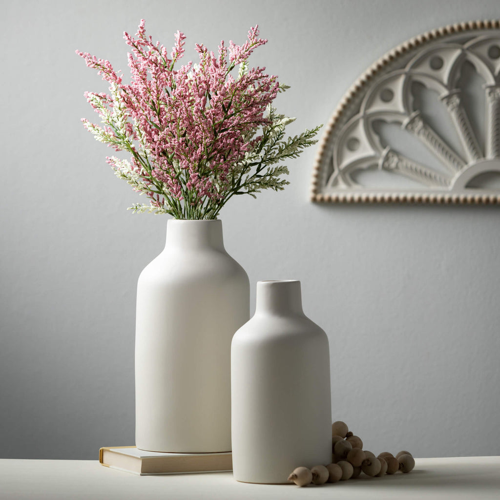 Large Matte Ivory Bottle Vase 