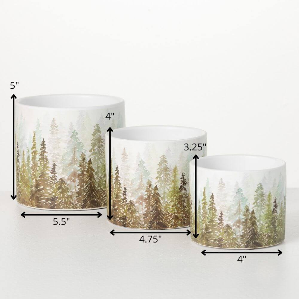 Forest Scene Planter Set Of 3 