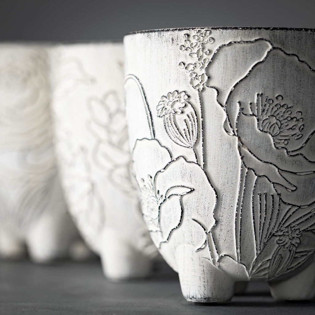 Medium Floral Line Art Pots   