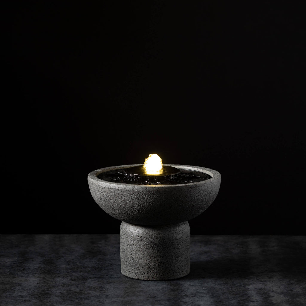 Small Gray Pedestal Fountain  