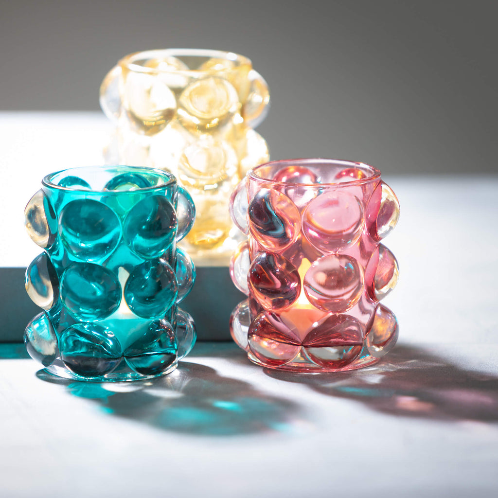 Bubble Texture Glass Votives  