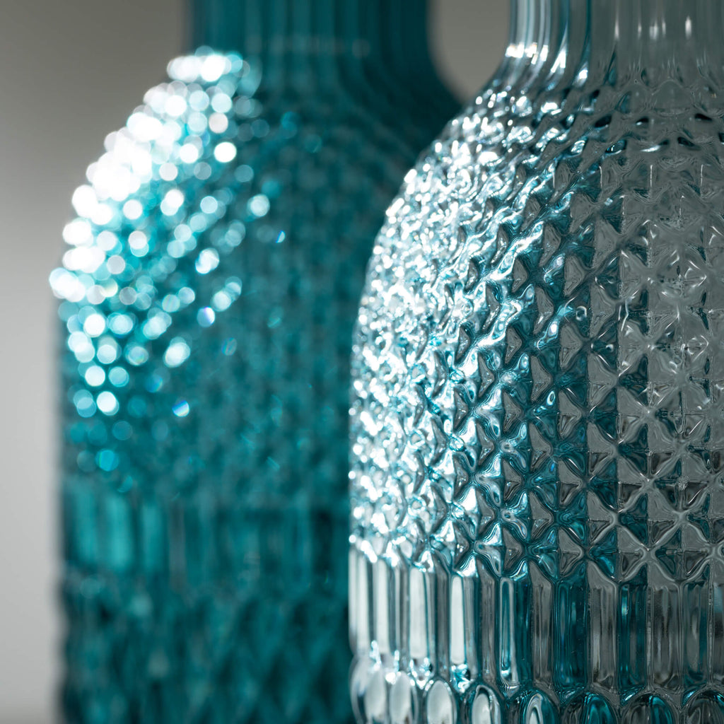 Turquoise Faceted Bottle Vases