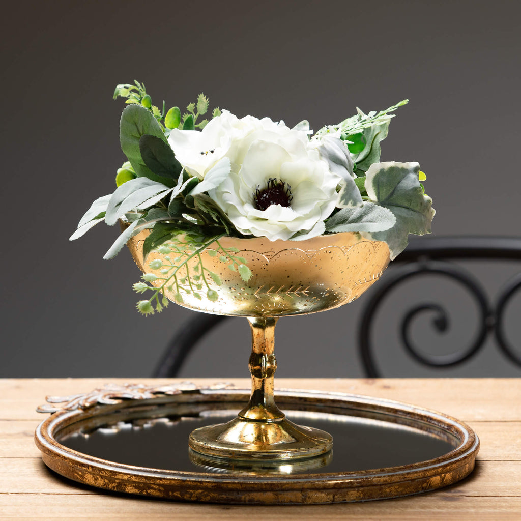 Gold Glass Pedestal Goblet    