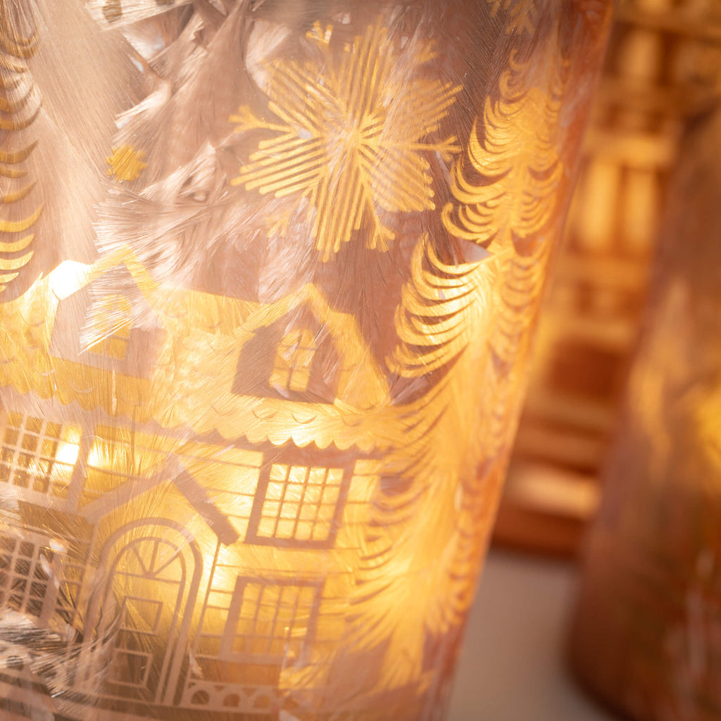 Frosted Gold Cylinder Lights 3