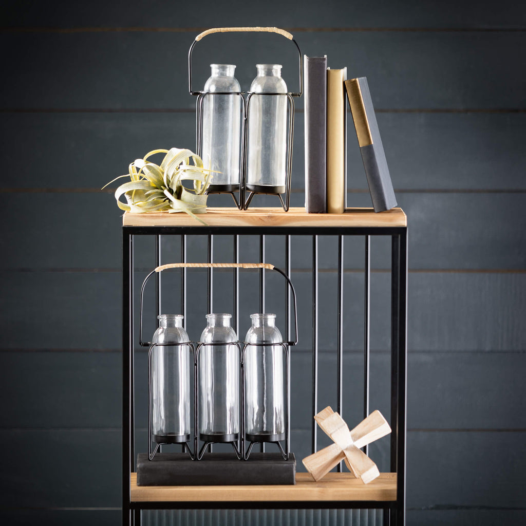 Modern & Metal Bottle Vase Set