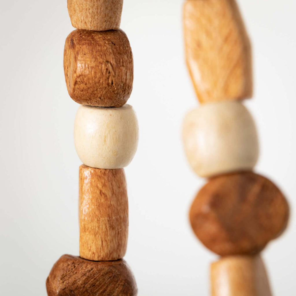 Carved Wooden Beaded Garland  