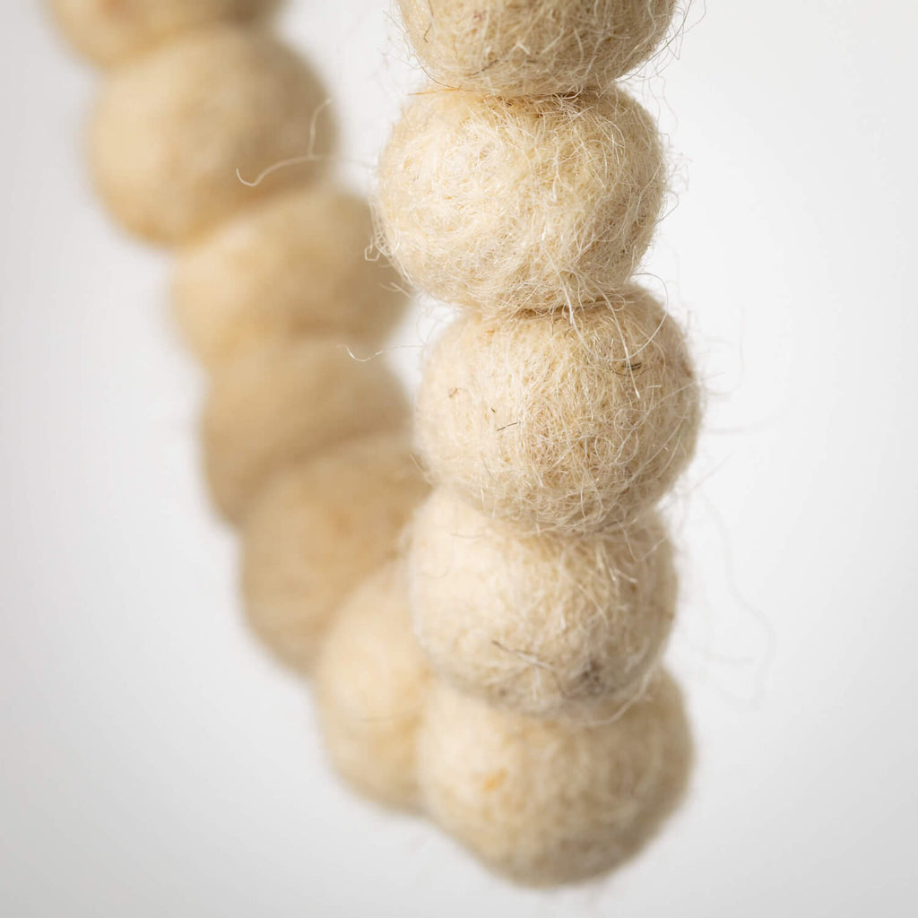 Natural Wool Ball Garland     