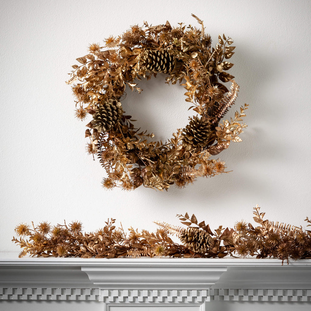 Burnished Gold Foliage Wreath 