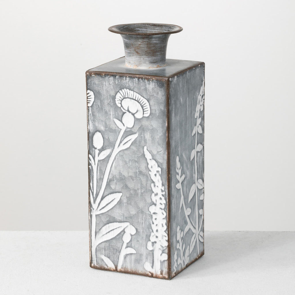 Rustic Flower Patterened Vase 