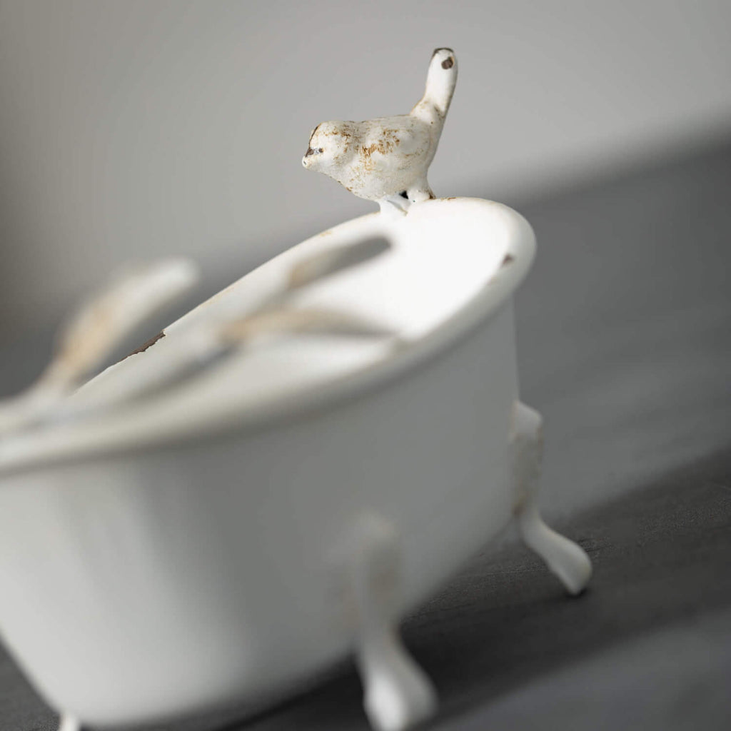 Quaint Bird On A Tub Pot      