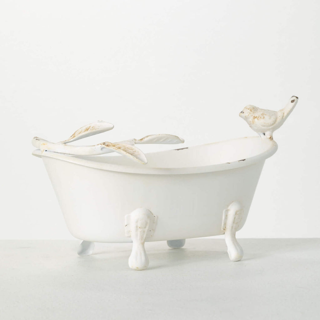 Quaint Bird On A Tub Pot      