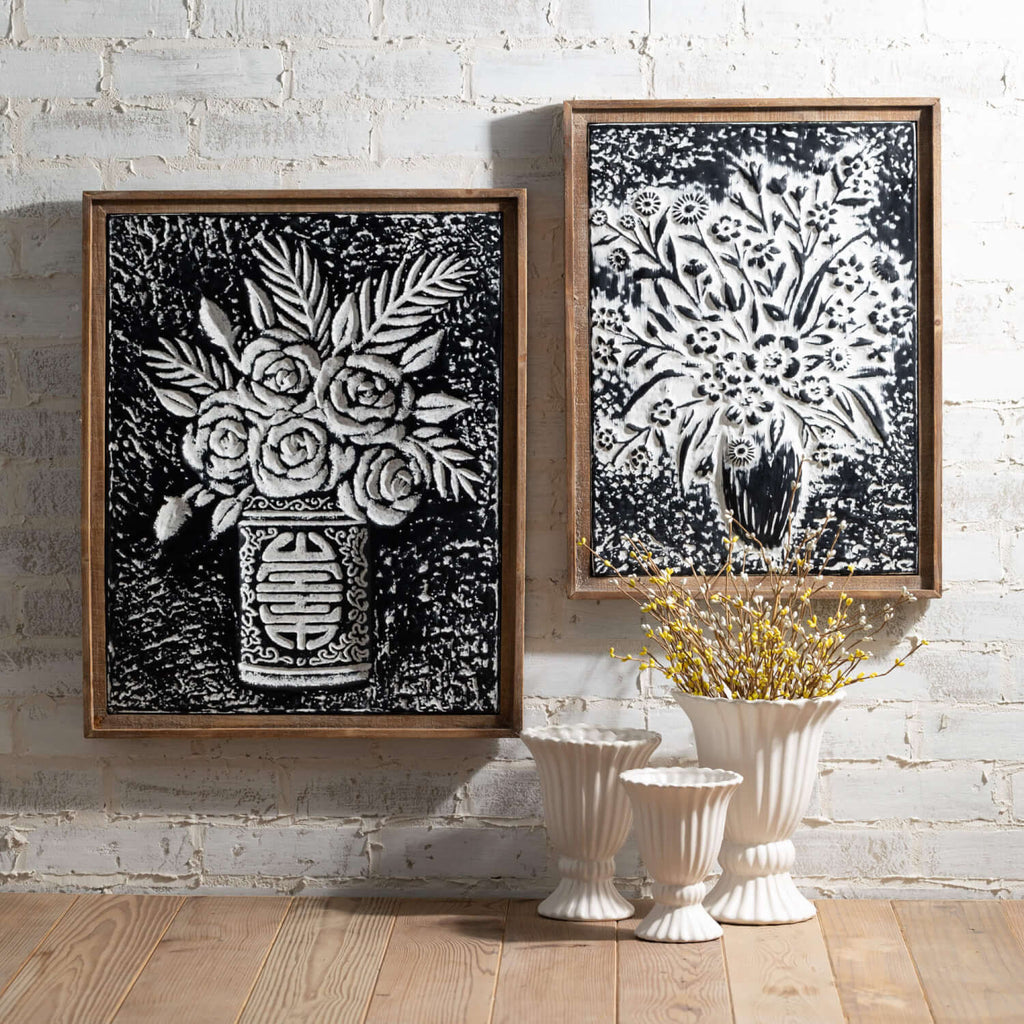 Metal Black Rose Bouquet Art  