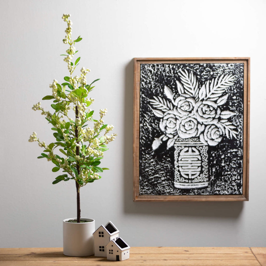 Metal Black Rose Bouquet Art  