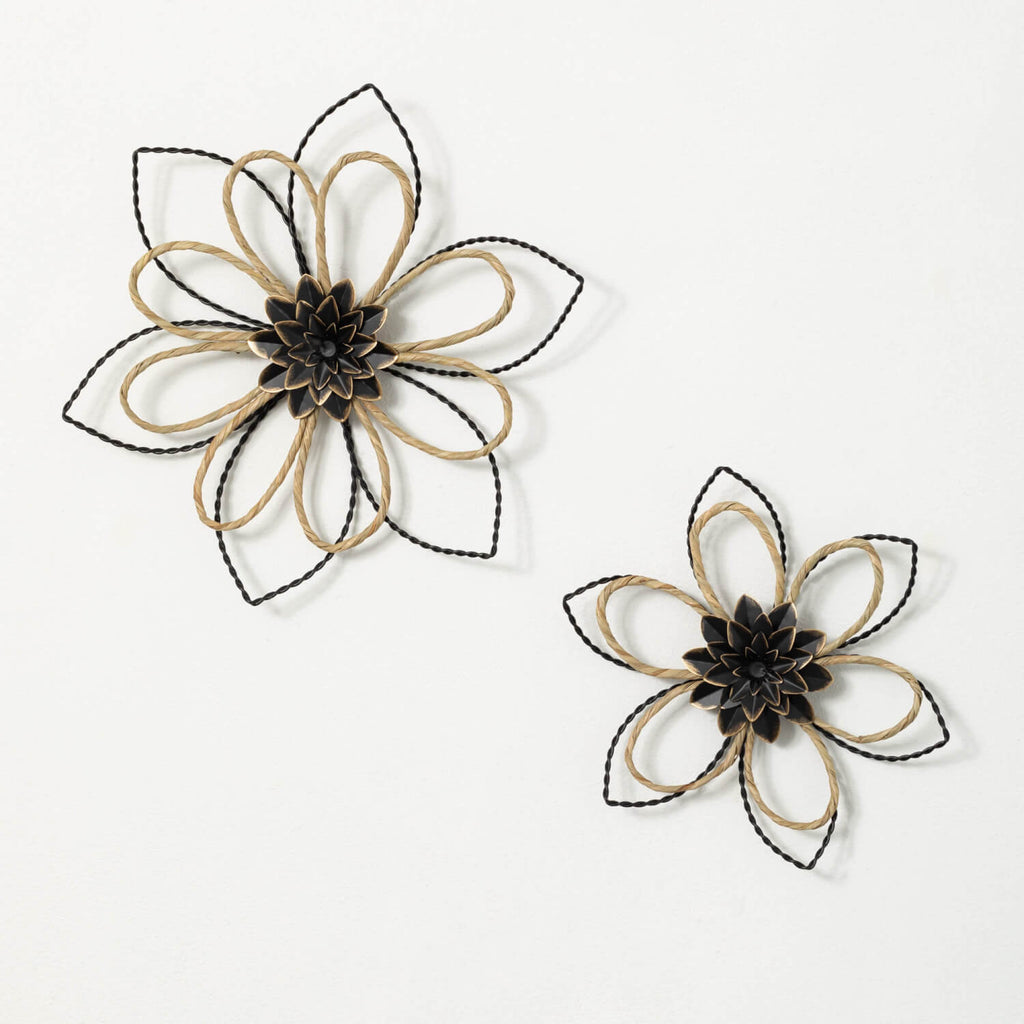 Sculpted Wire Wall Flower Art 