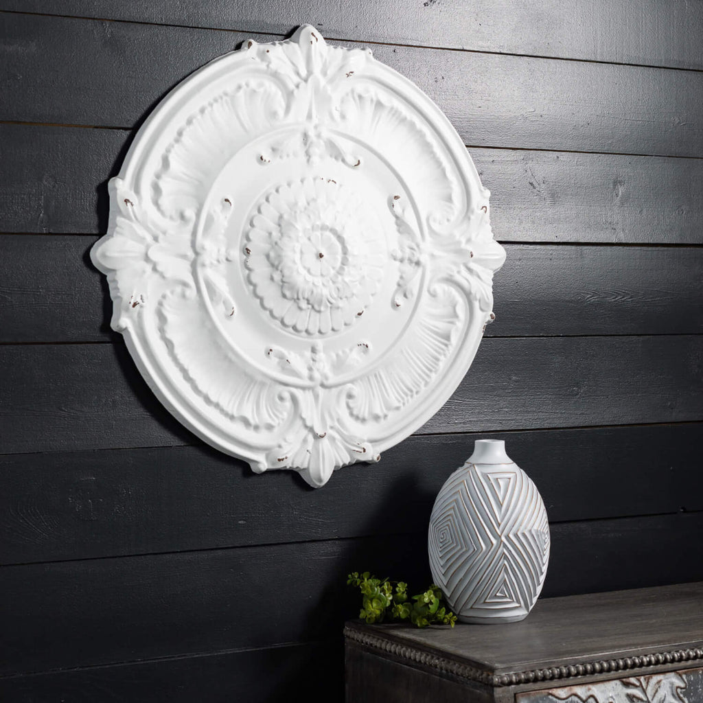 Brushed White Wall Medallions 