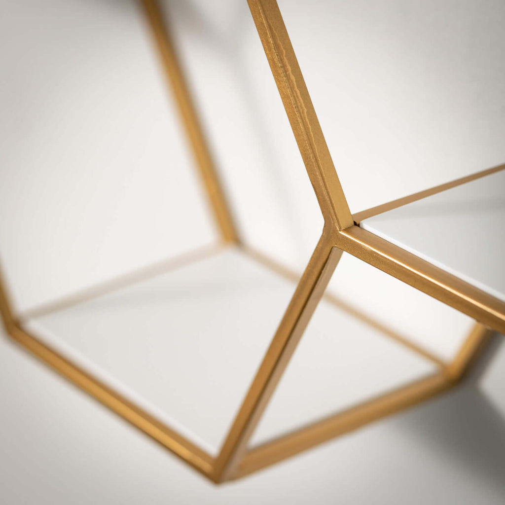 Hexagonal Gold Metal Shelf    