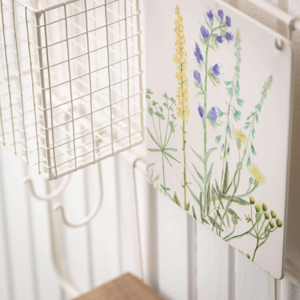 Wall Shelf With Herb Motif    