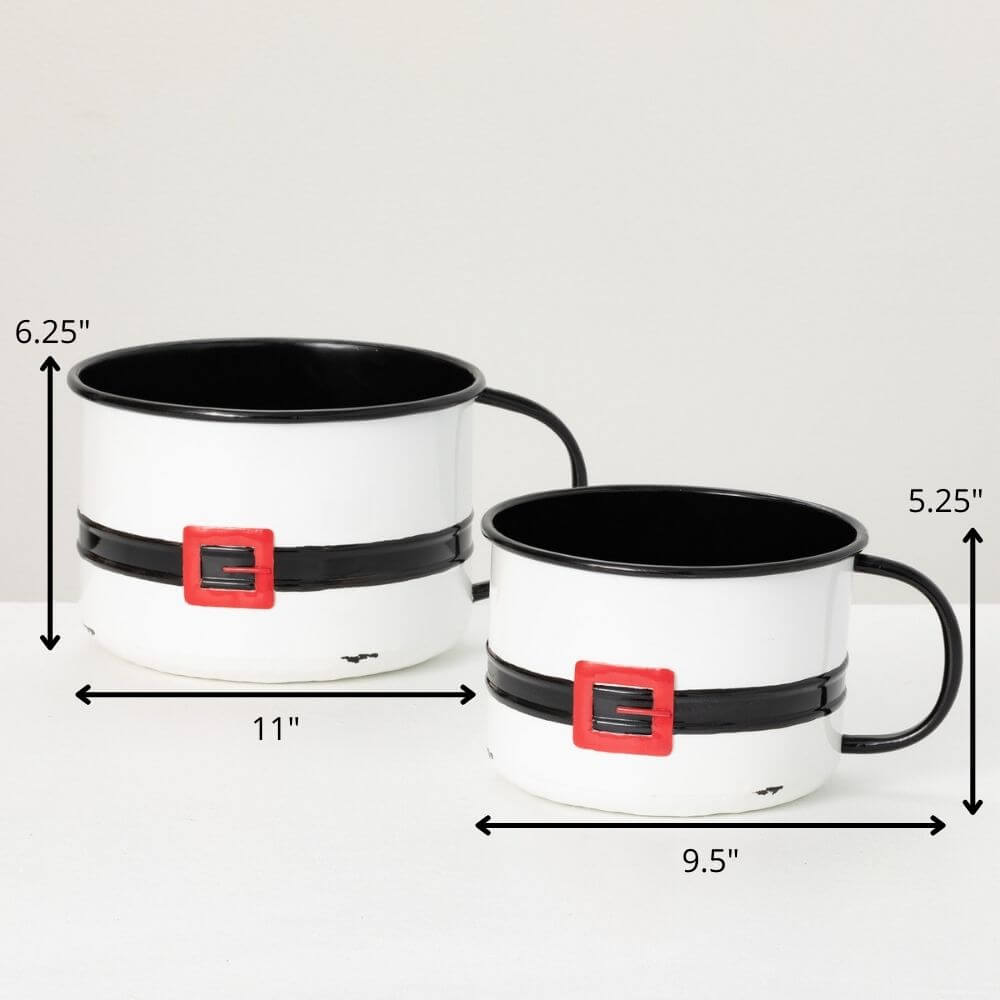 Santa Belt Pot Set Of 2       