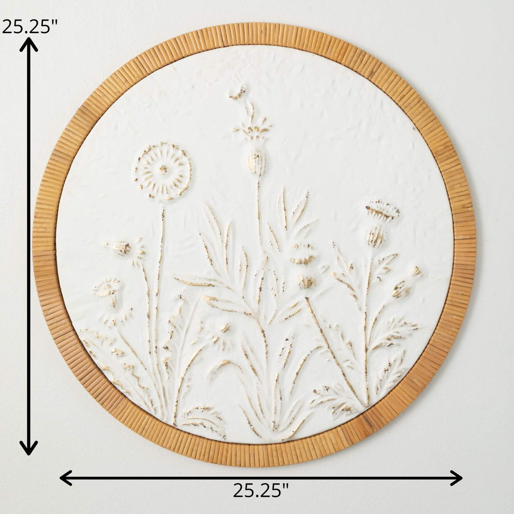 Raised Floral Wall Medallion  