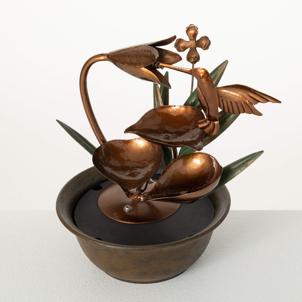 Copper Hummingbird Fountain   