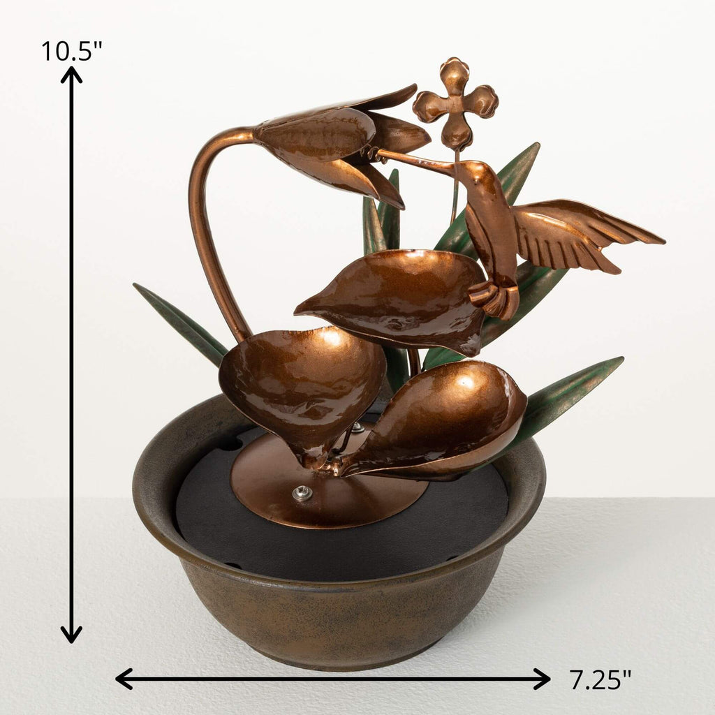 Copper Hummingbird Fountain   