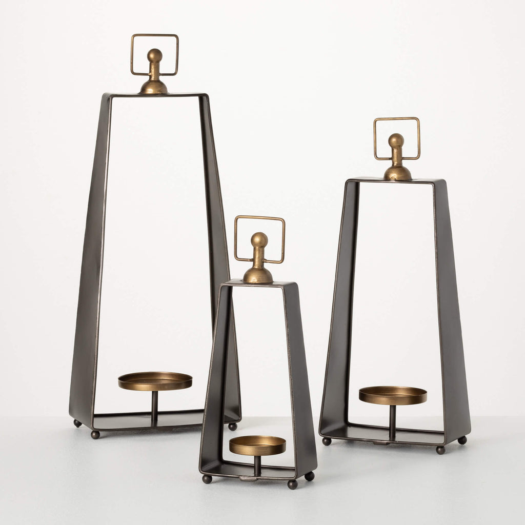 Metal Framed Candles Holders  