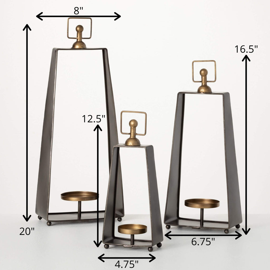 Metal Framed Candles Holders  