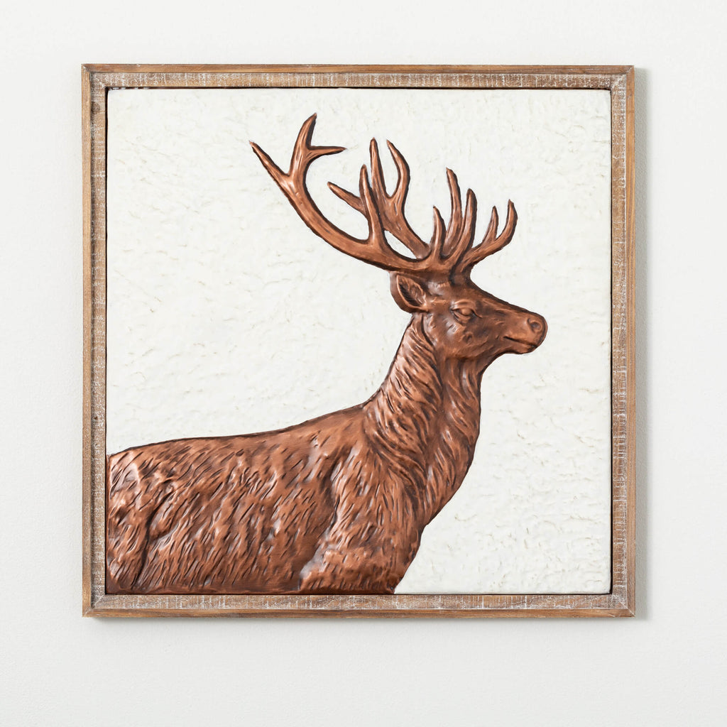 Reindeer Metal Relief Wall Art