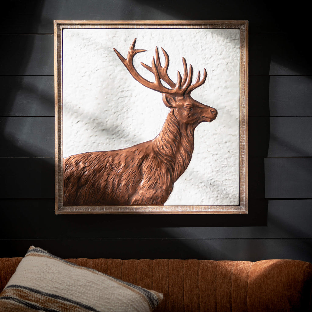 Reindeer Metal Relief Wall Art