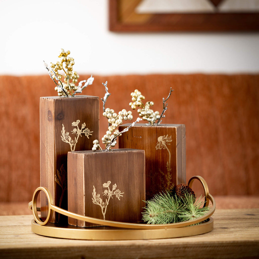 Round Gold Metal Tray Trio    