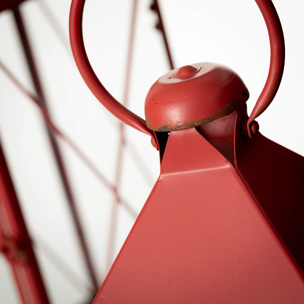 Holiday Red Metal Lantern Set 