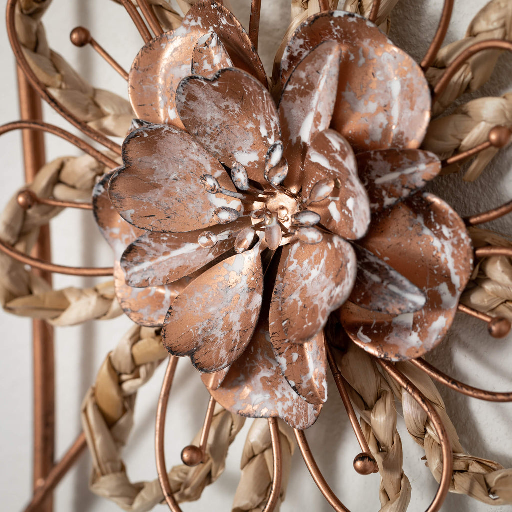 Metal Flower Stem Wall Decor  