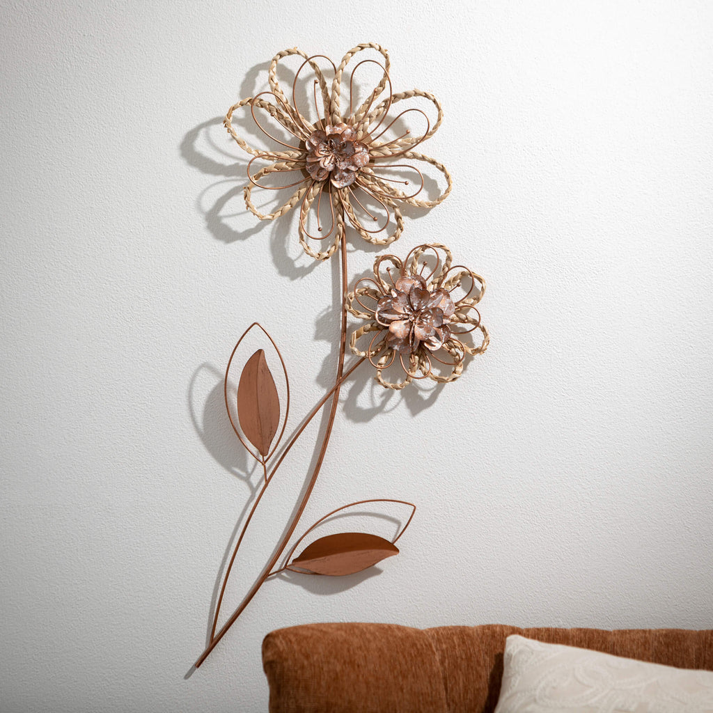 Metal Flower Stem Wall Decor  